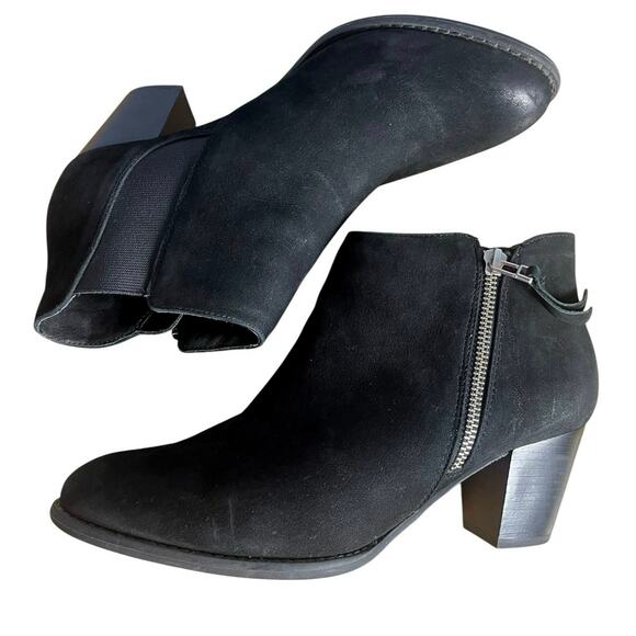 Vionic Sterling Black Suede Zip Heeled Bootie Women's Size 9.5 - Picture 6 of 8